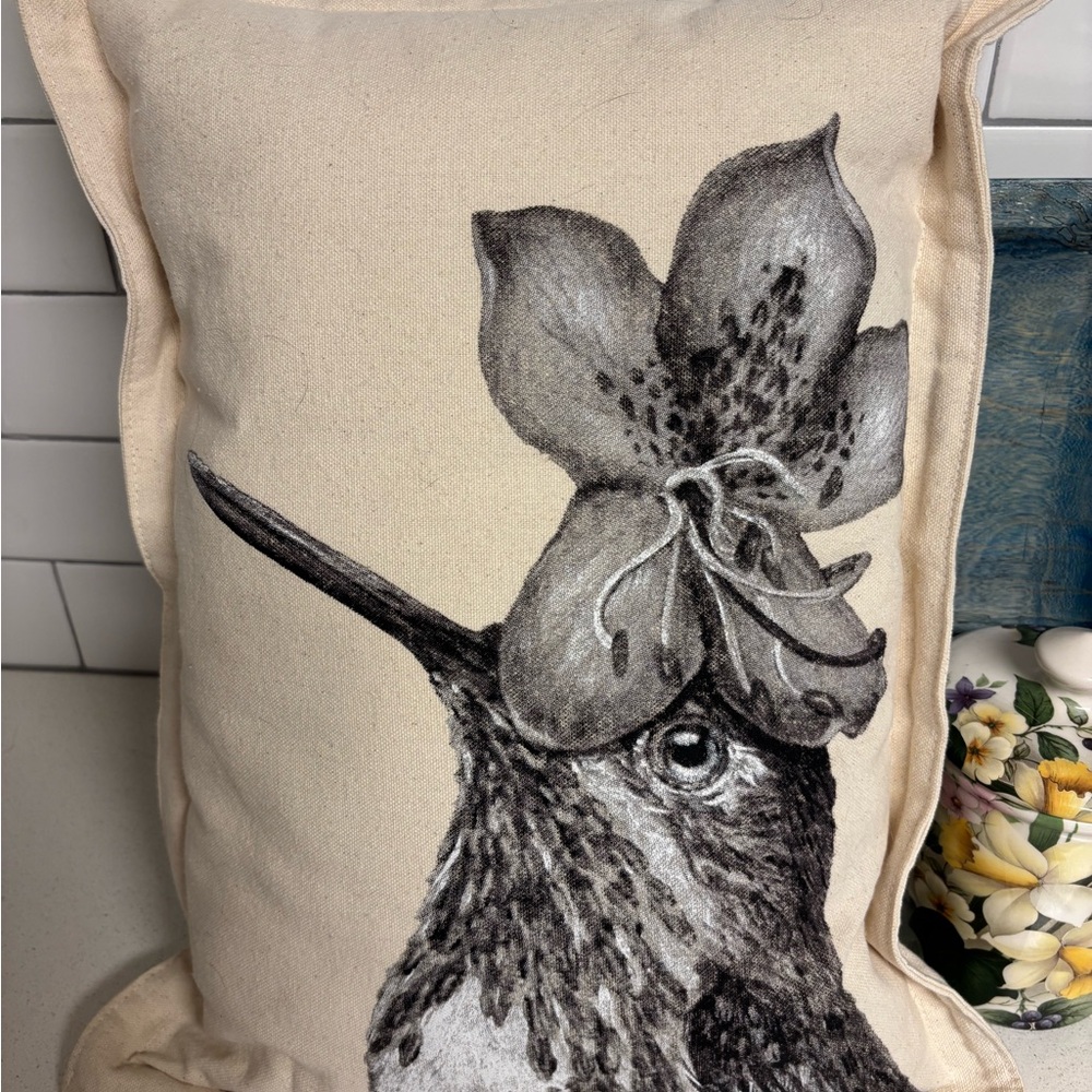 Vicki Sawyer Floral Bird Accent Pillow